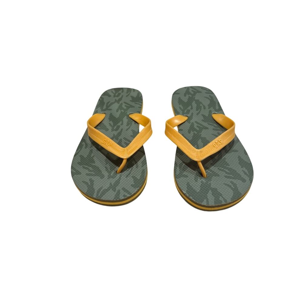 GAP Green Camo Orange Flip Flop Sandals Size 5-6